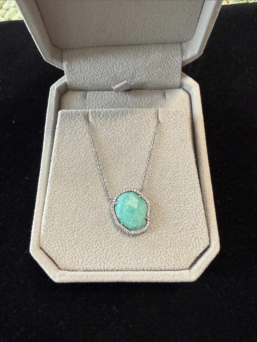 Sterling Silver Necklace with Amazonite Pendant